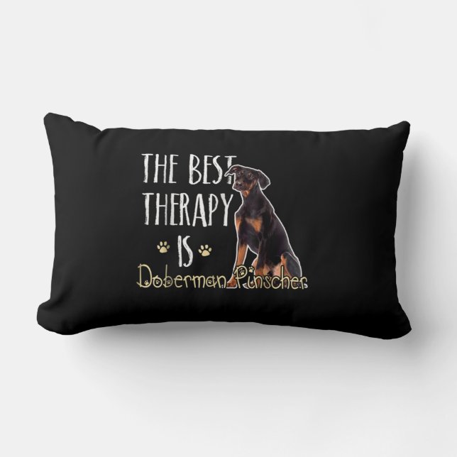 Hund Gift| Bästa behandlingen är Doberman Pindcher Lumbarkudde (Framsida)