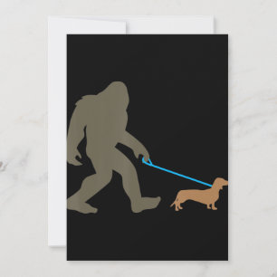 Hund Gift   Bigfoot Walking Dachshund Julkort
