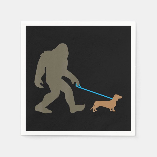 Hund Gift | Bigfoot Walking Dachshund Pappersservett (Framsidan)