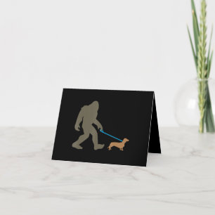 Hund Gift Bigfoot Walking Dachshund Tack Kort