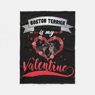 Hund Gift Boston Terrier är min Valentine Fleecefilt