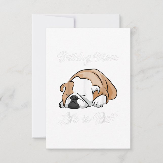 Hund Gift | Bulldog Mamma Life är Ruff OSA Kort (Framsida)
