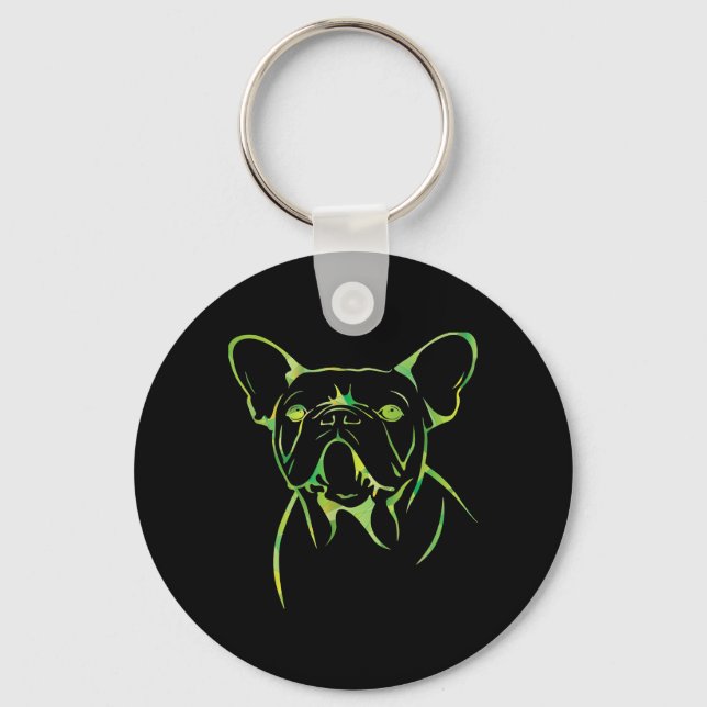 Hund Gift | Cute Colely Fransk Bulldog Gift Nyckelring (Framsida)