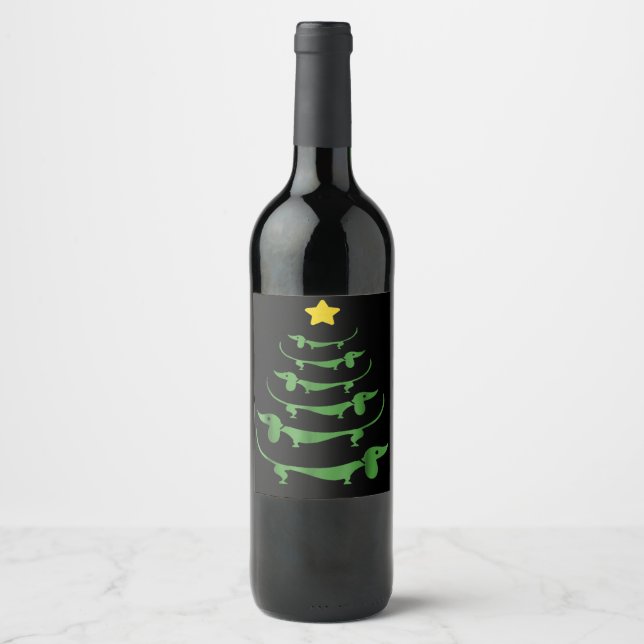 Hund Gift | Dachshun Loely Vinflaska Etikett (Framsida)