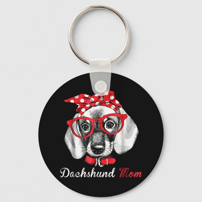 Hund Gift | Dachshund Mamma Loely Nyckelring (Framsida)
