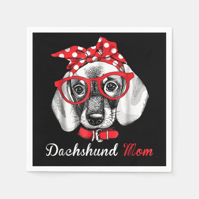 Hund Gift | Dachshund Mamma Loely Pappersservett (Framsidan)