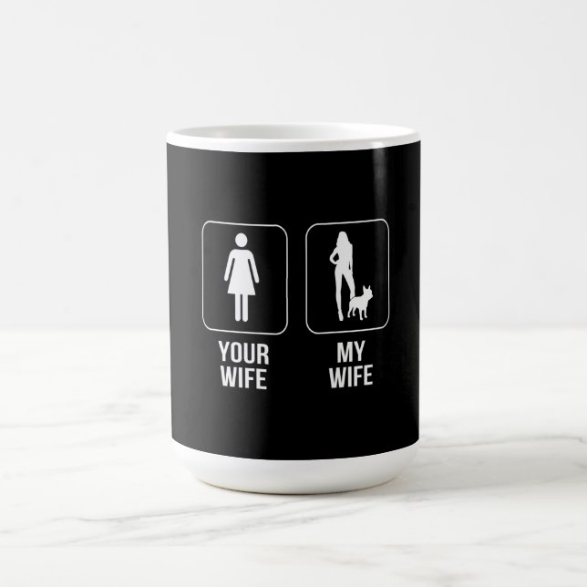 Hund Gift | Din fru - Min Fransk Bulldog Kaffemugg (Center)