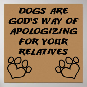 Hund Gift från gud Lustigt Poster tecken