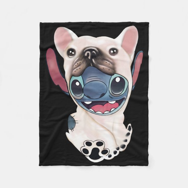 Hund Gift | Fransk Bulldog Funny Fleecefilt (Framsidan)