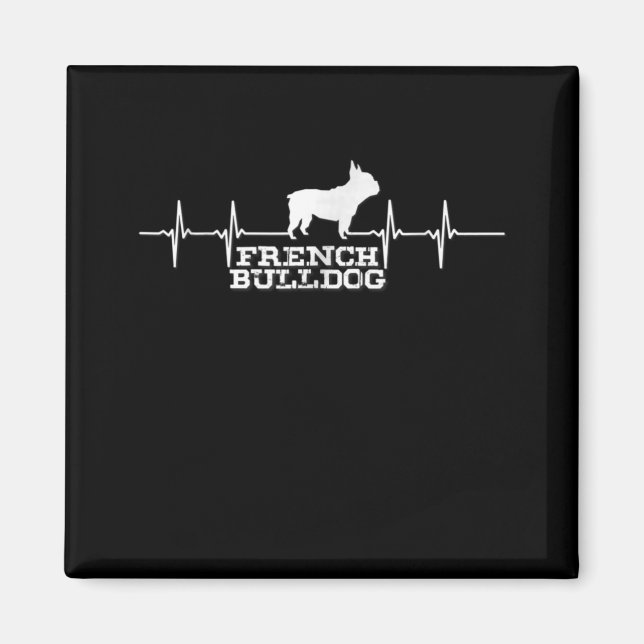 Hund Gift | Fransk Bulldog Heart Magnet (Framsidan)