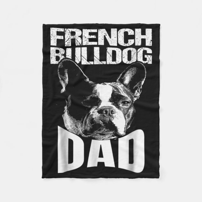 Hund Gift | Fransk Bulldog Pappa Fleecefilt (Framsidan)