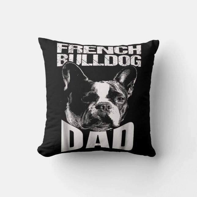Hund Gift | Fransk Bulldog Pappa Kudde (Framsida)
