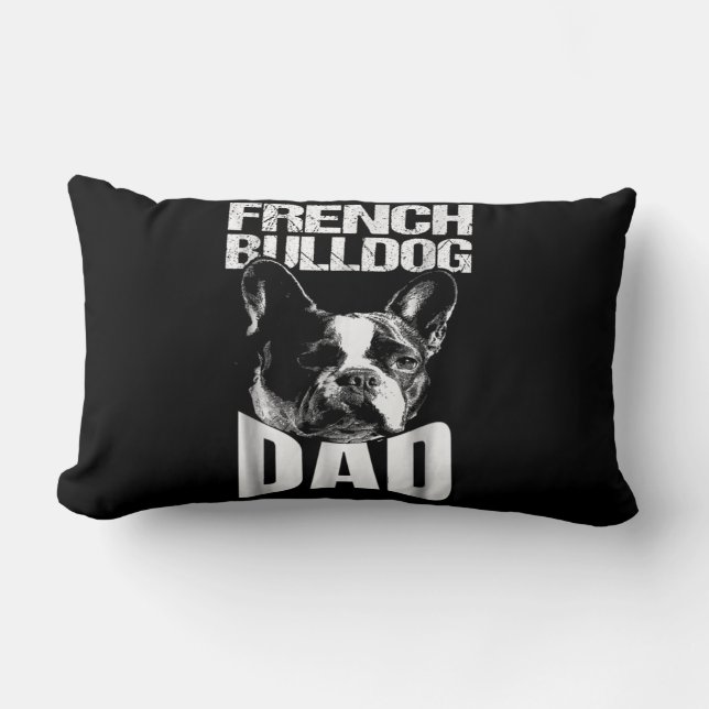 Hund Gift | Fransk Bulldog Pappa Lumbarkudde (Framsida)