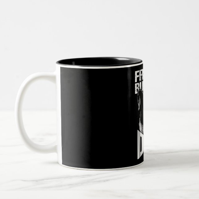 Hund Gift | Fransk Bulldog Pappa Två-Tonad Mugg (Vänster)