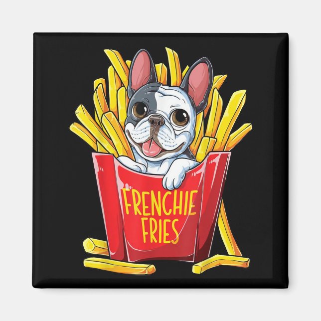 Hund Gift | Frenchie Fries Magnet (Framsidan)