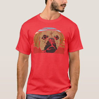 Hund Gift Hund älskare Retro Puggle-reflektor T Shirt