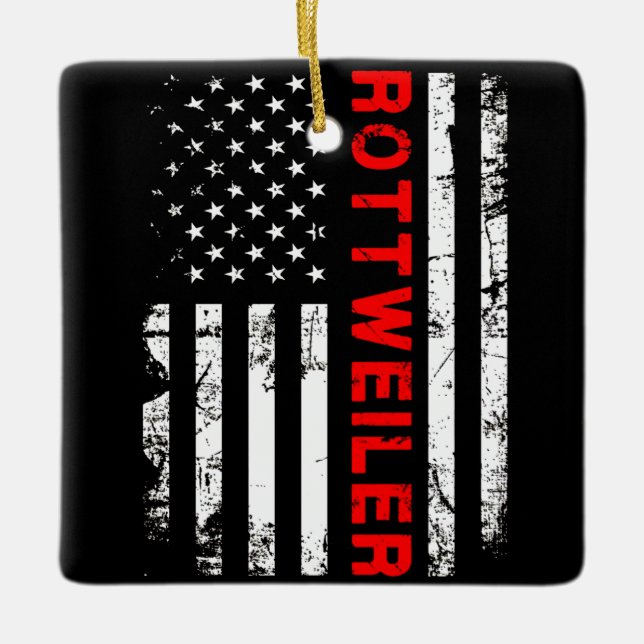 Hund Gift | I kärlek min rottweiler Julgransprydnad Keramik (Framsida)