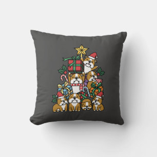 Hund Gift Julgran English Bulldog Hund Kudde