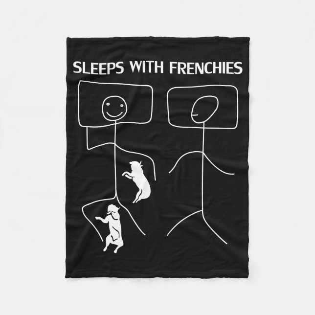Hund Gift | Leeps with Frenchies Fleecefilt (Framsidan)