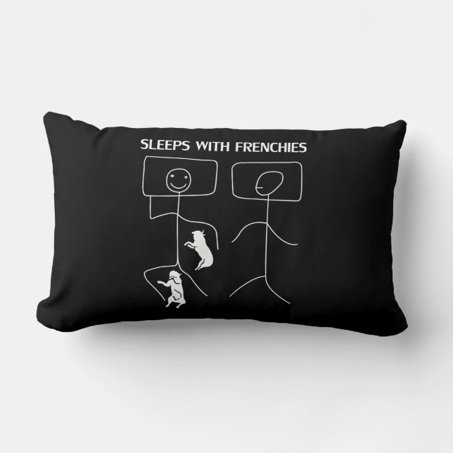 Hund Gift | Leeps with Frenchies Lumbarkudde (Framsida)