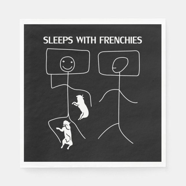 Hund Gift | Leeps with Frenchies Pappersservett (Framsidan)