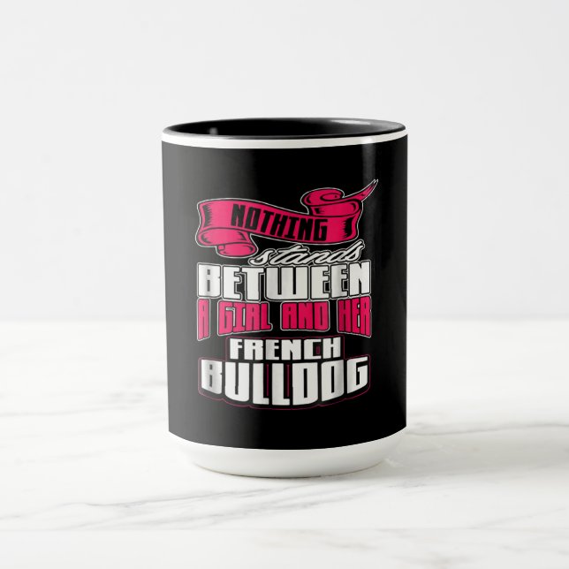 Hund Gift | Mellan en flicka och hennes Fransk Bul Mugg (Center)