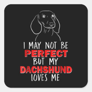 Hund Gift | My Dachshund Kärlek Me Fyrkantigt Klistermärke
