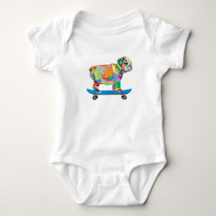 Hund Gift Skateboard med färgstark Coola Puppy S T Shirt