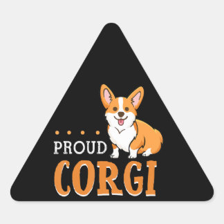 Hund Gift | Söt corgi auntie Triangelformat Klistermärke