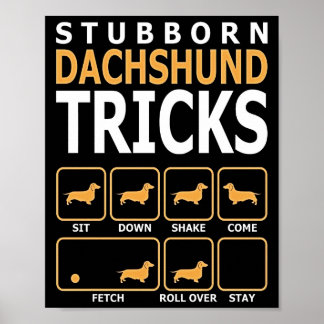 Hund Gift | Stubborn Dachshund Tricks Poster
