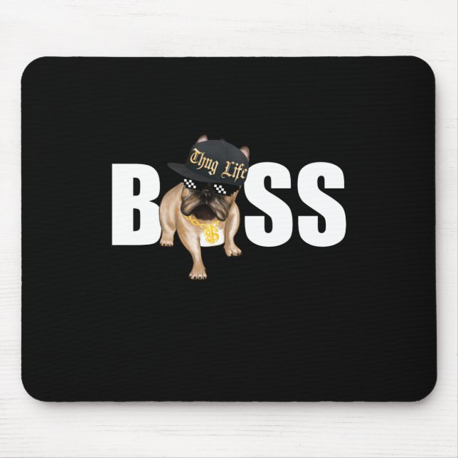 Hund Gift | Thug Life Fransk Bulldog Musmatta (Framsidan)