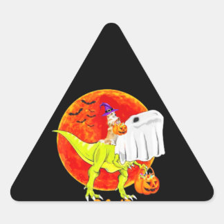 Hund Gift | Trick rawr treat halloween corgi Triangelformat Klistermärke