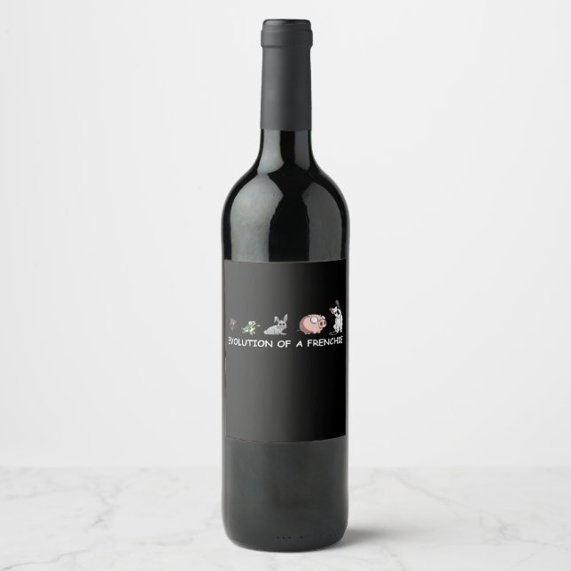 Hund Gift | Utvecklingen av en frenchie Vinflaska Etikett (Framsida)