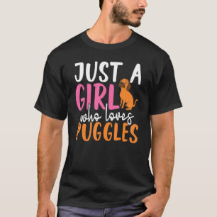 Hund Girls Hundägare Women Pet Owner Animal Puggle T Shirt