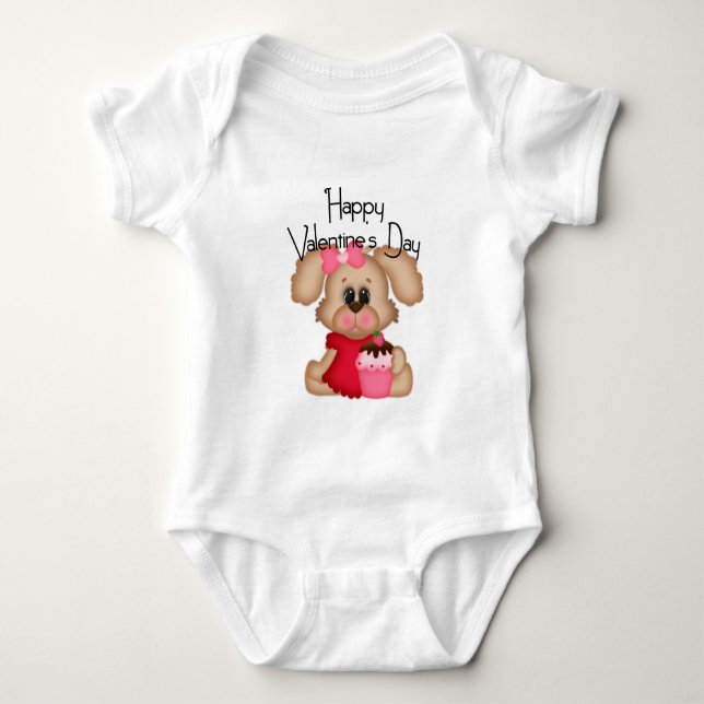 Hund Glad Alla hjärtans dag creeper T Shirt (Framsida)