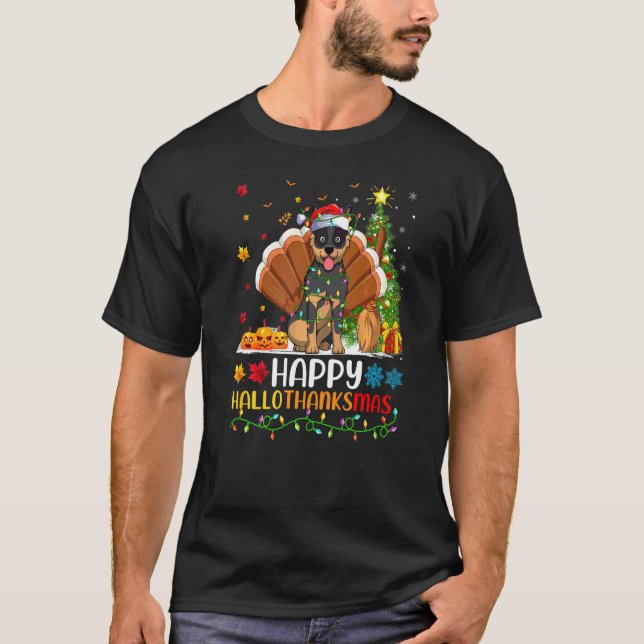 Hund   Glad australisk nötkreaturshund Hellothanks T Shirt (Framsida)