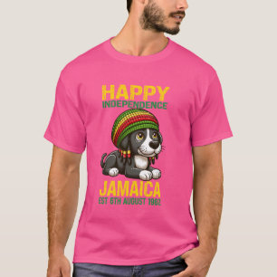 Hund, Glad självständighetsdag Jamaica Est. 6:e Au T Shirt