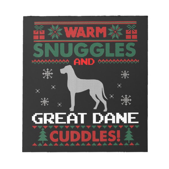 Hund | GOD JUL GREAT DANE HUND Anteckningsblock (Framsida)
