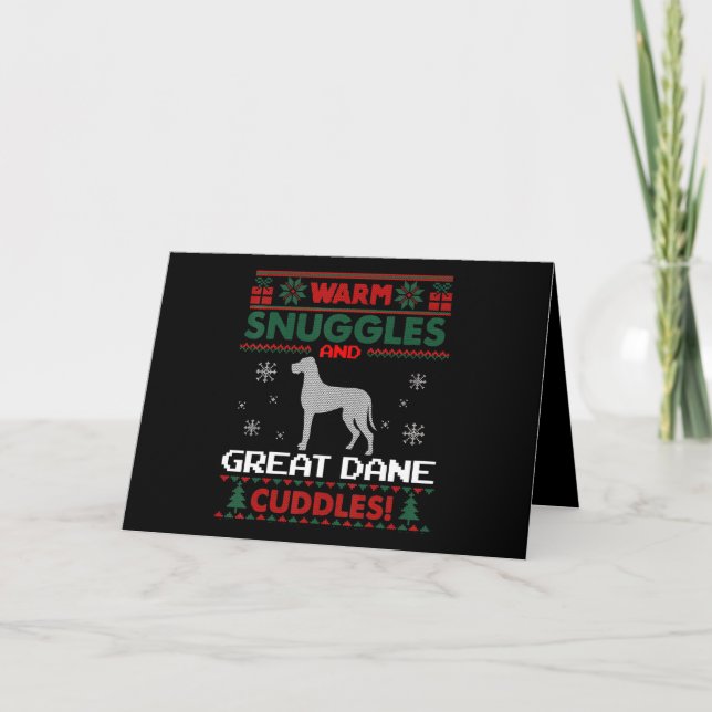 Hund| God jul Great dane Hund Helgkort (Framsida)
