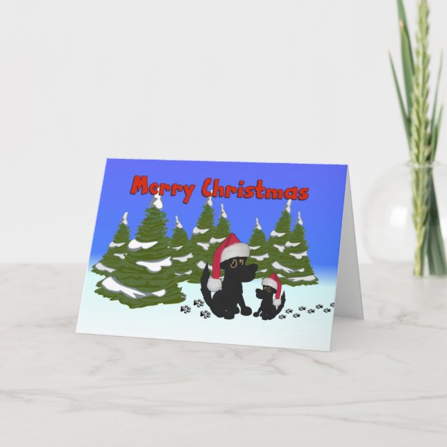Hund God jul-kort Helgkort (Framsida)
