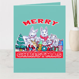 Hund God jul White Shepherd Helgdag GSD Roligt Kort