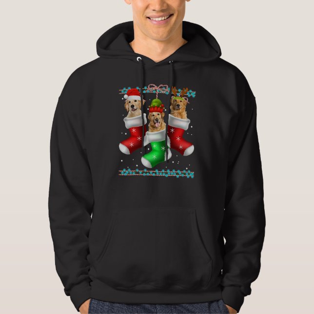 Hund Golden Retriever-julsockel 372 Hoodie (Framsida)