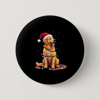Hund Golden Retriever Santa jul Julafton Ljus ( Knapp