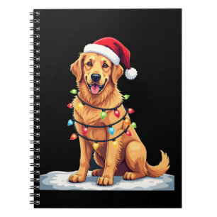 Hund Golden Retriever Tomte Jul Christmas Xmas Lju Anteckningsbok