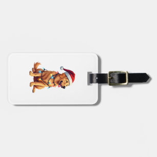Hund Golden Retriever Tomte Jul Christmas Xmas Lju Bagagebricka