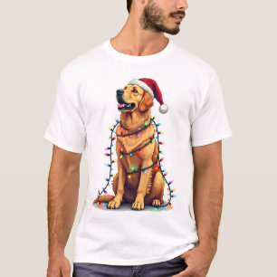 Hund Golden Retriever Tomte Jul Christmas Xmas Lju T Shirt