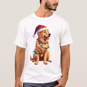 Hund Golden Retriever Tomte Jul Christmas Xmas Lju T Shirt