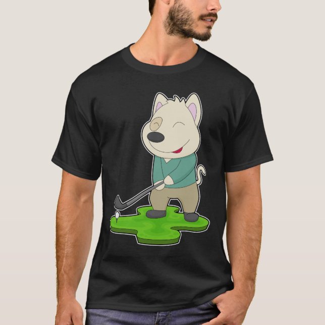 Hund Golf-klubbar T Shirt (Framsida)