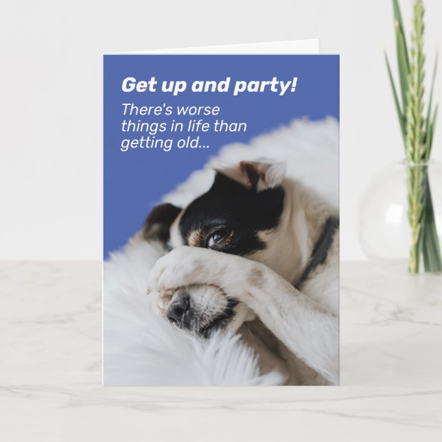 Hund Gömmer Ansikte - det är värre Sak födelsedag Kort (Framsida)