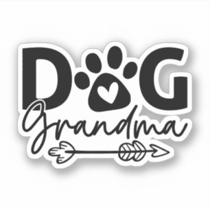 Hund Grandma Granddog Rolig hund Owner Hund älskar Klistermärken